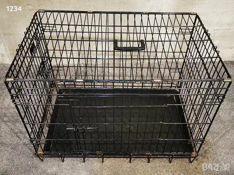 метална сгъваема клетка за куче 78x49x57см за транспорт и стационар, снимка 1