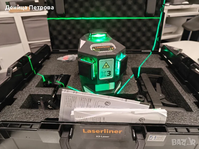 Зелен лазерен нивелир Laserliner X3-Laser Pro, снимка 1