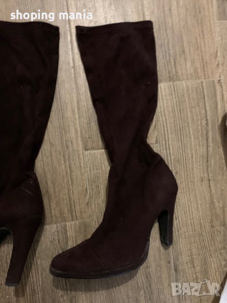 Италиански велурени ботуши чорап , снимка 1