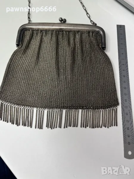 Антична метална чантичка сребро и алпака, снимка 1