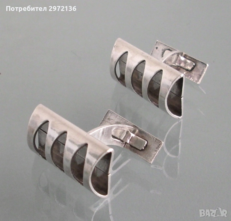 Сребърни бутонели копчета за маншети, снимка 1