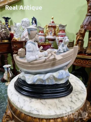 Страхотна голяма антикварна испанска порцеланова фигура статуетка композиция , снимка 6 - Статуетки - 50070373