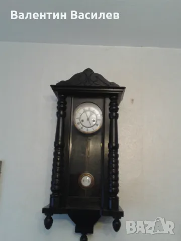 Старинен немски стенен часовник порцеланов циферблат