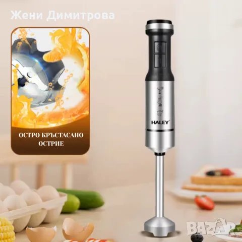 Мощен пасатор 4 в 1 HALEY 1200W с чопър, тел за разбиване и мерителна кана, снимка 4 - Чопъри и пасатори - 55952507