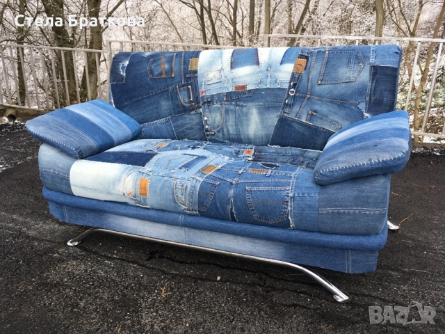 Дънков диван Претапициран , снимка 8 - Дивани и мека мебел - 36107477