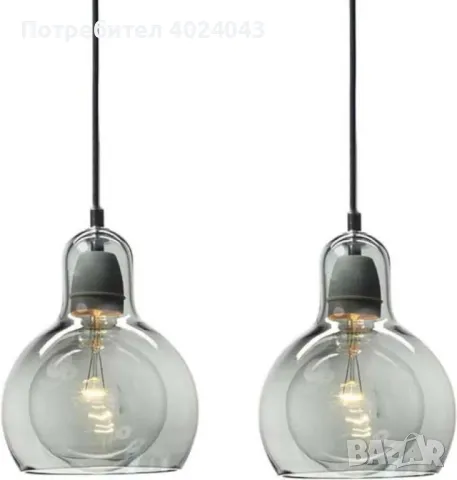 Пендел Globe, Е27, Кехлибар, Опушено сиво, снимка 2 - Други - 47937626