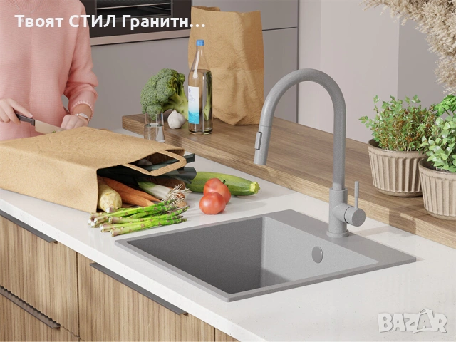 Комплект ПРОМ Мивка+Смесител+Сифон Кухненска Мивка Рига 60 XL 9700 Pro, снимка 8 - Мивки - 46183181