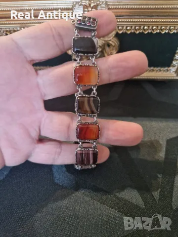 Уникална изключително красива антикварна сребърна гривна , снимка 10 - Антикварни и старинни предмети - 49175611