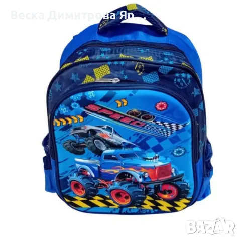 Детска раница с цветен дизайн и различни илюстрации.  , снимка 2 - Раници - 47321408