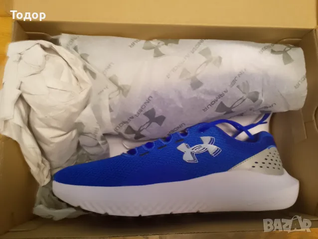 Мъжки обувки Under Armour - Charged Surge 4 , сини/бели, снимка 6 - Маратонки - 49392040