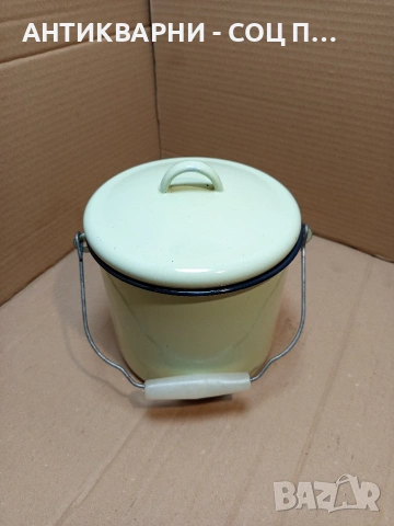 Соц Стара Емайлирана Съдинка За Мляко 2.5лт. НОМЕР 1698., снимка 2 - Антикварни и старинни предмети - 53818917