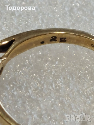 Златен дамски пръстен с брилянт 0.25 карата,злато проба 375, снимка 7 - Пръстени - 52592165