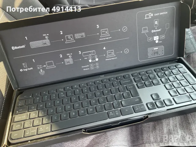 Мултимедийна клавиатура Logitech - MX Keys S Plus, безжична, Graphite, снимка 4 - Клавиатури и мишки - 55746275