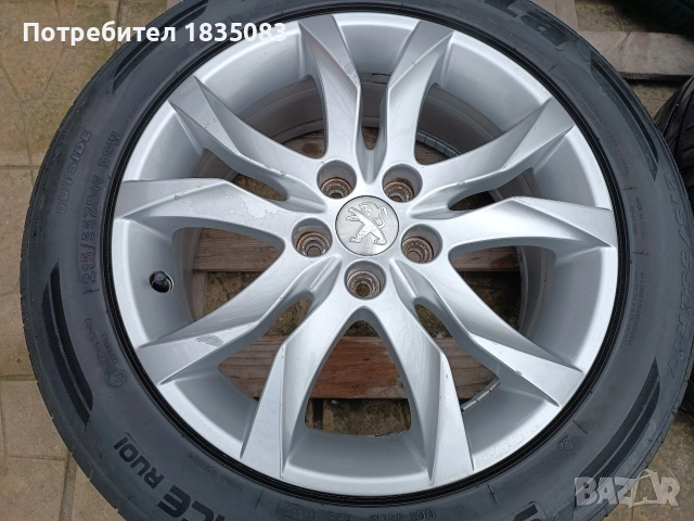 Лети джанти 17ки 5х108 Peugeot + летни гуми 215/55/17 Rotalla, снимка 5 - Гуми и джанти - 52816180