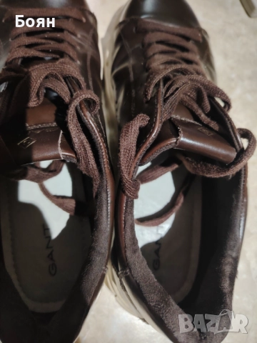  Мъжки Кожени обувки Gant 44, снимка 5 - Спортни дрехи, екипи - 52396562