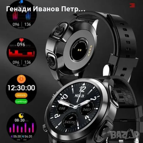 Смарт часовник със слушалки, снимка 3 - Смарт часовници - 56119646