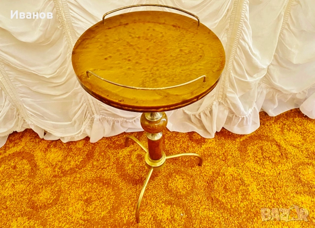 ЦЕНА - 25€. Кръгла Мраморна масичка за кафе - Стил Луи XVI , снимка 4 - Маси - 51417425