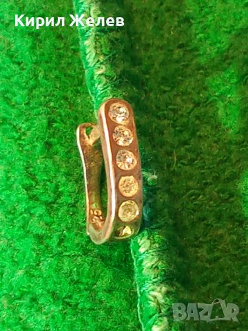 СКЪПОЦЕННА АНГЛИЙСКА СРЕБЪРНА ВИНТИДЖ - АРТ ОБЕЦА СРЕБРО 925 с ЮВЕЛИРНО ФАСЕТИРАНИ ЦИРКОНИ 38243