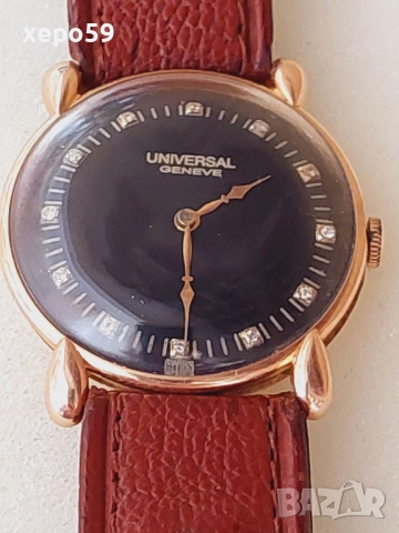 Колекционен Ръчен швейцарски златен 18к часовник Universal Geneva cal.264-1940-45год., 3 500 лв, снимка 2 - Мъжки - 52217821