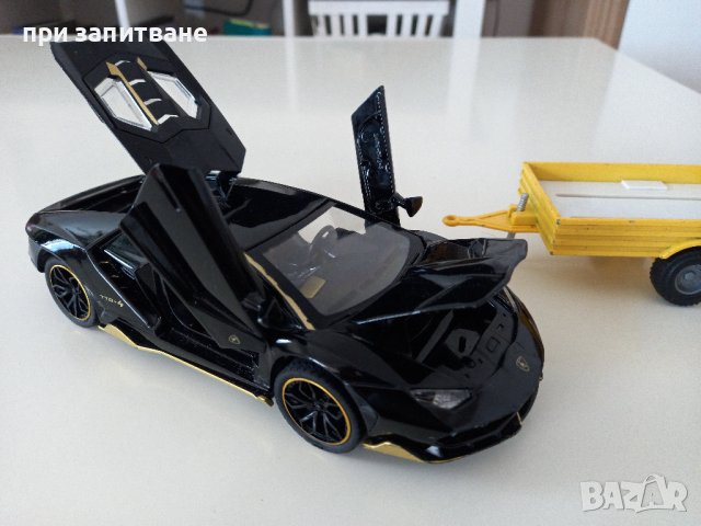 Метални 1:24 Lamborghini и ремарке Welly, снимка 2 - Колекции - 41564012
