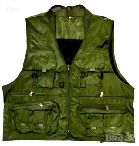 Рибарска жилетка в зелено, размери 2XL / 3XL, с много джобове, снимка 6 - Екипировка - 48547534