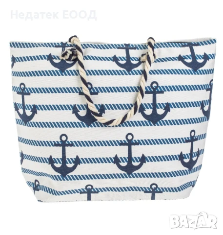 Плажна чанта с дизайн на котви, 57x15x42см.