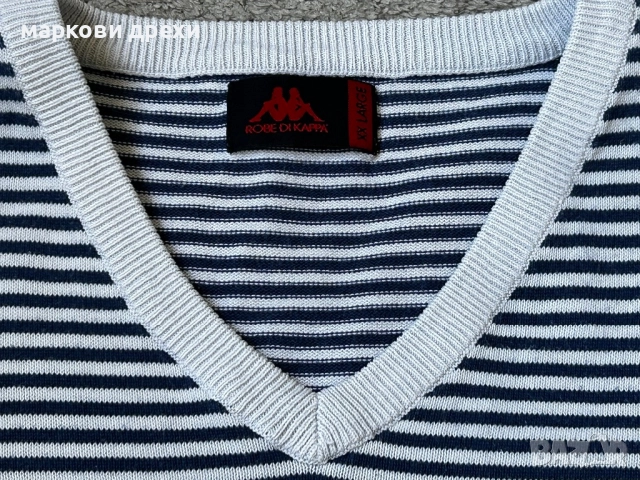 KAPPA Mens V-Neck Jumper Sweater XL  Cotton, снимка 4 - Пуловери - 52832757