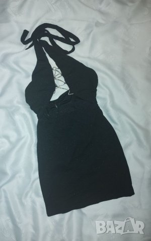 Къса черна рокля с камъни ХИТ BARBIE , снимка 3 - Рокли - 26888259