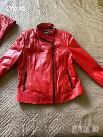 Якета от Естесвена кожа Червено -130 лв Сиво 110