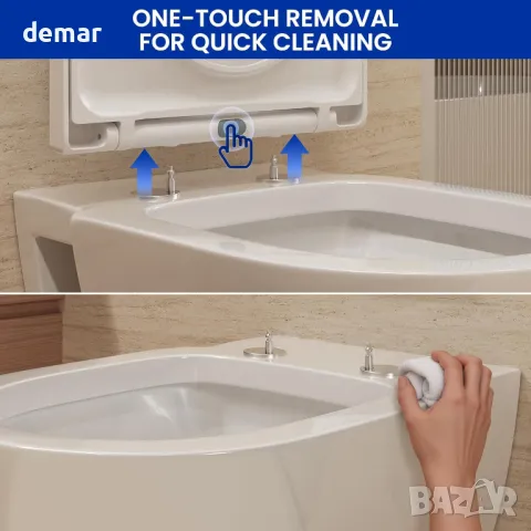 DERW D-образен капак за тоалетна чиния с плавно затваряне, снимка 6 - Други стоки за дома - 49890207