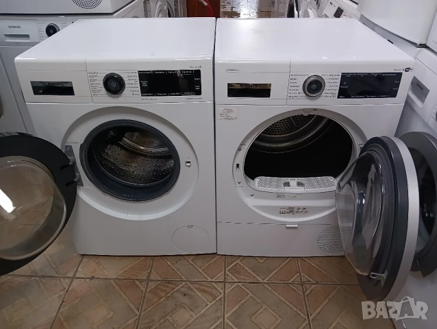 Комплект пералня Bosch Serie 8 A+++ 9кг и сушилня с термопомпа Bosch Serie 8 WI-FI 2 години гаранция, снимка 6 - Перални - 51425138