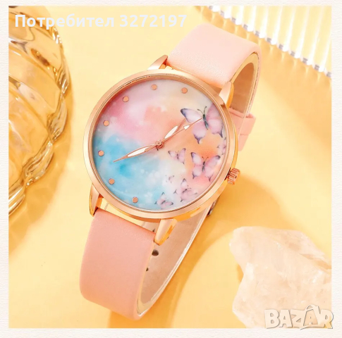 Комплект Дамски моден кварцов часовник+бижута,5 артикула в кутия , снимка 4 - Дамски - 44756508