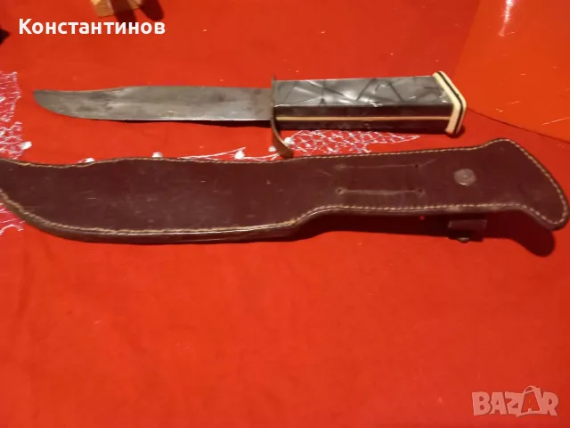 Сопотски нож с кожена кания, снимка 3 - Антикварни и старинни предмети - 55729507