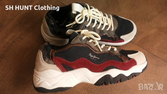 Pepe Jeans Sloane Camu Sneakers PLS31278 Black 999 Размер EUR 40 / UK 7 дамски естест. кожа 152-13-S