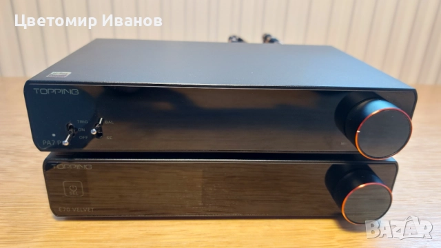 Усилвател Topping PA7 Plus, дак Dac Topping e70 velvet и xlr кабели SKW