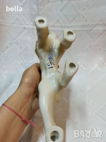 Румънска голяма порцеланова пластика на лъв в отличен колекционерски вид с дължина 26 см, снимка 8 - Антикварни и старинни предмети - 50590443