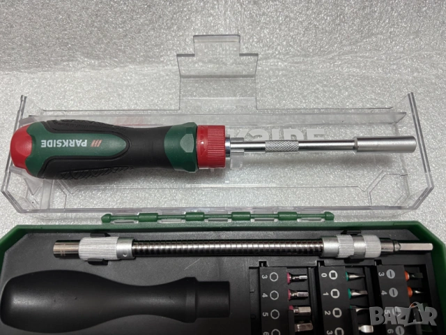НОВ! PARKSIDE комплект отвертка с тресчотка и битове, 43 части, снимка 3 - Отвертки - 53618806