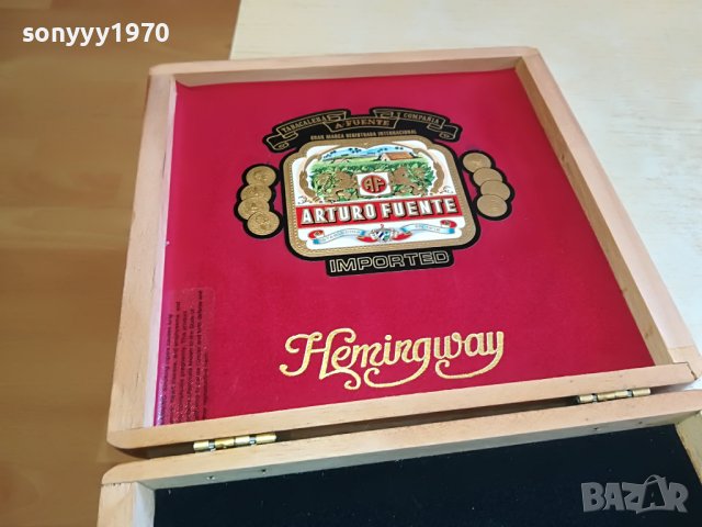 поръчана-HEMINGWAY-ARTURO FUENTE-DOMINICAN-КУТИЯ ОТ ПУРИ 1903231300, снимка 2 - Антикварни и старинни предмети - 40056676