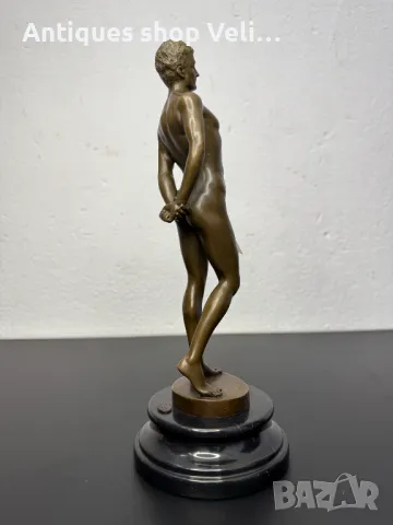 Еротична мъжка авторска бронзова фигура №6929, снимка 3 - Други ценни предмети - 50390842