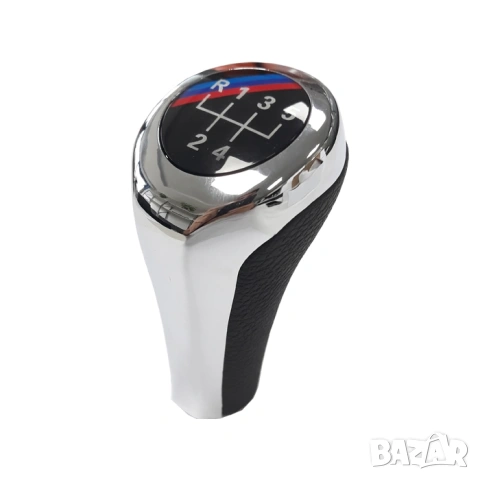 Топка за скоростен лост BMW M Style – 5 скорости – Хром,кожа, снимка 2 - Аксесоари и консумативи - 53615250