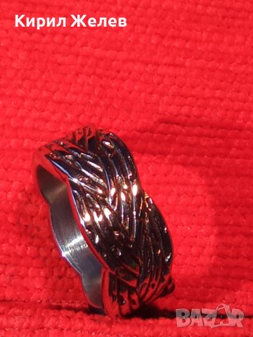 МОДЕН СТОМАНЕН АРТ ДИЗАЙН НОВ ПРЪСТЕН МАРКИРАНА НЕРЪЖДАЕМА СТОМАНА ТИП ХАЛКА 24980, снимка 9 - Пръстени - 34424656