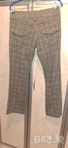 Дамски вълнен прав панталон, размер XS, снимка 2 - Панталони - 49611915