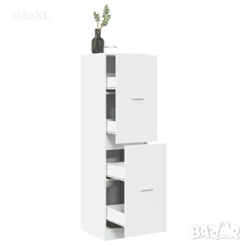 vidaXL Шкаф органайзер, бял, 40x41x144,5 см, инженерно дърво, снимка 2 - Шкафове - 56147007