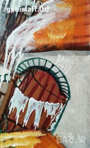 Картина "Рилският манастир", худ. И. Димитров, 1999 г., снимка 5 - Картини - 48510954