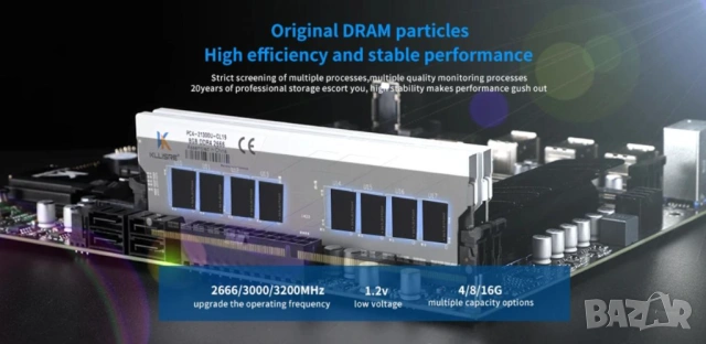 Desktop RAM 16GB DDR4 2666MHz Десктоп Компютърна Памет с Охладител Intel/AMD 288-pins Dual Channel, снимка 5 - RAM памет - 48321825