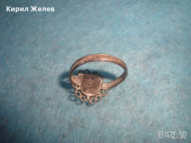 ВЪЗРОЖДЕНСКИ СРЕБЪРЕН ТЮРКОАЗЕН ФИЛИГРАНЕН ПРЪСТЕН САЧАН СРЕБРО КУЮМДЖИЙСКА РЪЧНА ИЗРАБОТКА 25118, снимка 9 - Антикварни и старинни предмети - 35825623