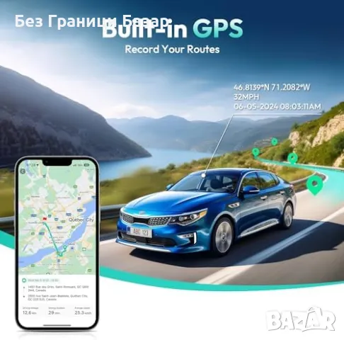 Нова 4K Автокамера GPS WiFi 360° Задна Камера ADAS Нощен Режим за кола, снимка 8 - Друга електроника - 50187396