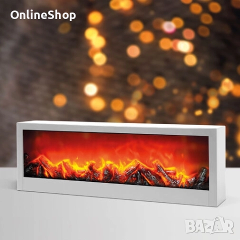 Светеща декоративна камина, ефект на истински пламък, 61x20x10см, снимка 5 - Декорация за дома - 52041723