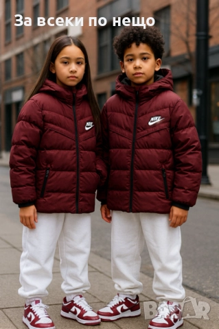 Nike Детско Зимно Яке Цвят Бордо 7-8г 9-10г 11-12г 13-14г Код Детски Находки31