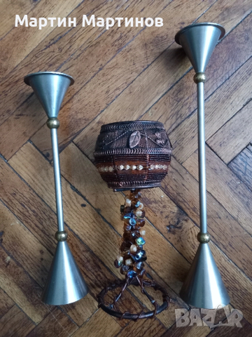 Стари Бронзови Свещници, снимка 2 - Антикварни и старинни предмети - 53631684